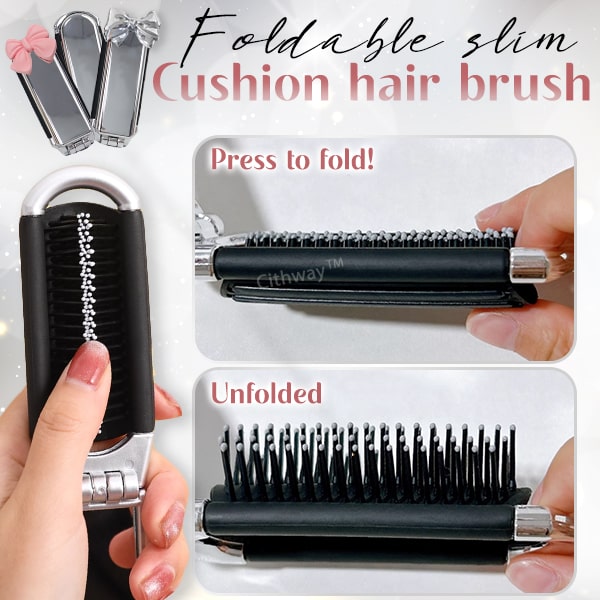 Cithway™ Flat-Compact Foldable Hair Brush With Mirror