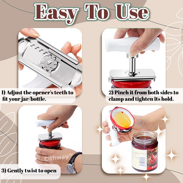 Cithway™ Easy-Twist Adjustable Bottle and Jar Opener