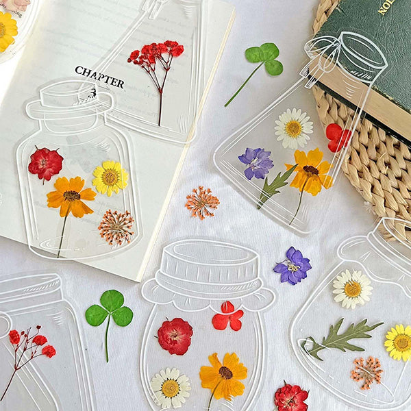 Cithway® Embossed Flower Clear Bottle DIY Bookmark
