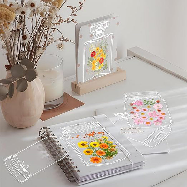 Cithway® Embossed Flower Clear Bottle DIY Bookmark