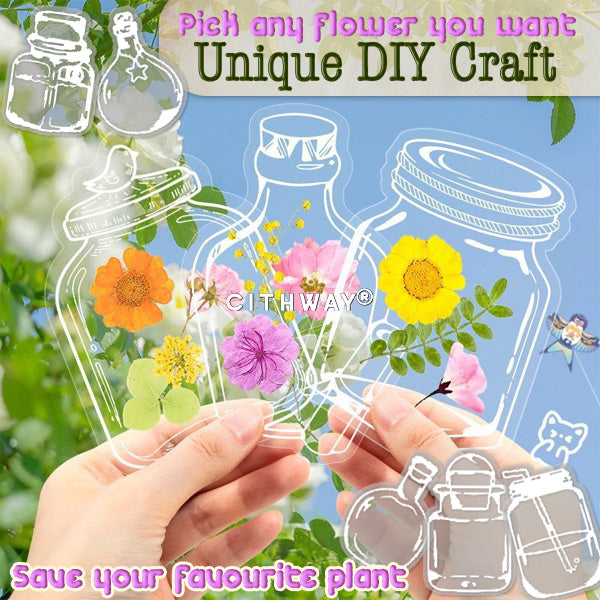 Cithway® Embossed Flower Clear Bottle DIY Bookmark