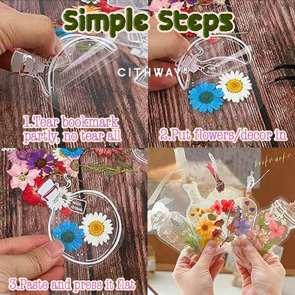 Cithway® Embossed Flower Clear Bottle DIY Bookmark