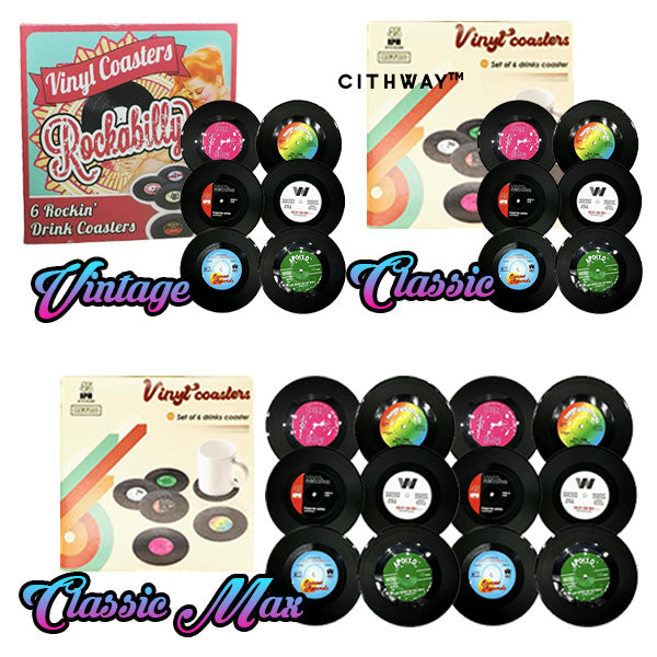 Cithway™ Retro CD Record Coasters Cup Mat Set (6-12PCS)