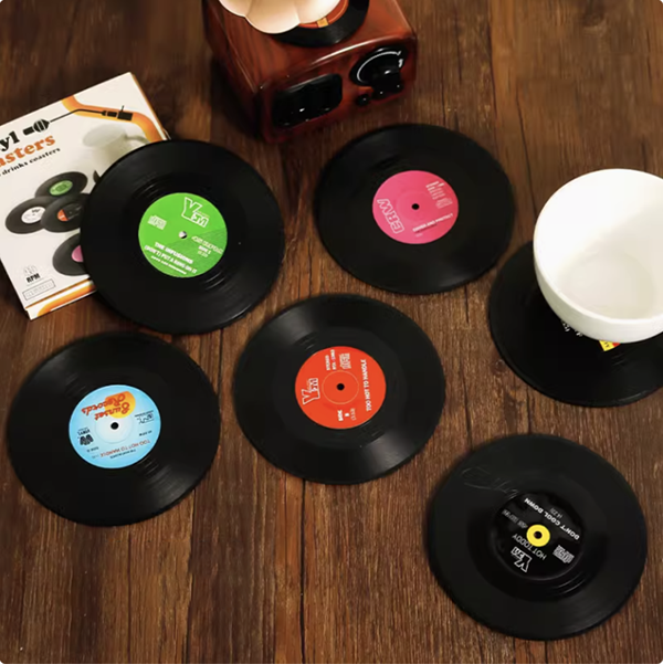 Cithway™ Retro CD Record Coasters Cup Mat Set (6-12PCS)