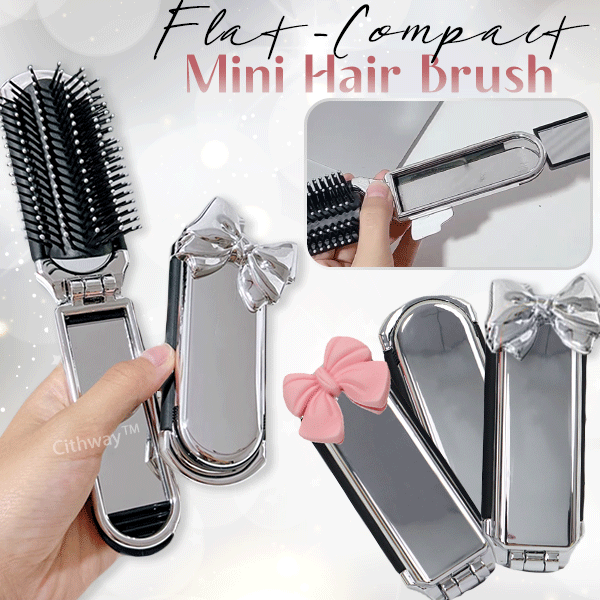 Cithway™ Flat-Compact Foldable Hair Brush With Mirror