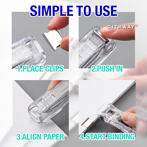 Cithway™ Staple-free Paper Binding Clip Kit