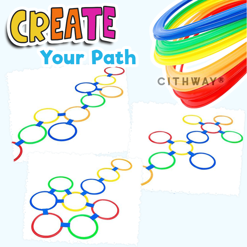Cithway® Rainbow Hopscotch Ring Set