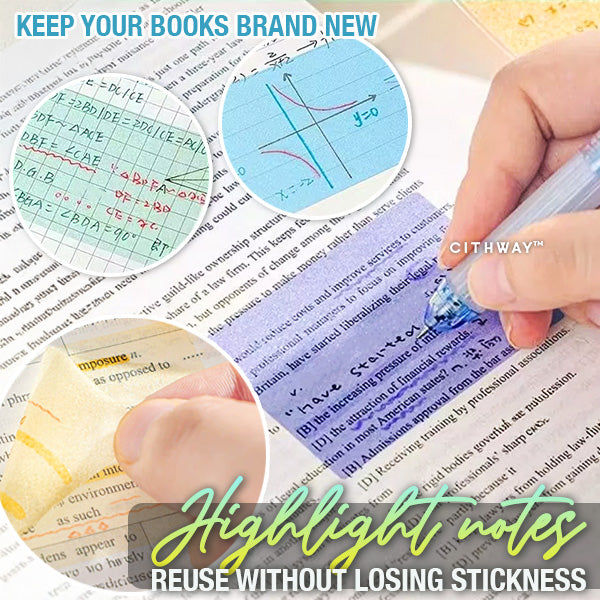 Cithway™ Transparent Pearl Tab Sticky Notes (126 Sheets)